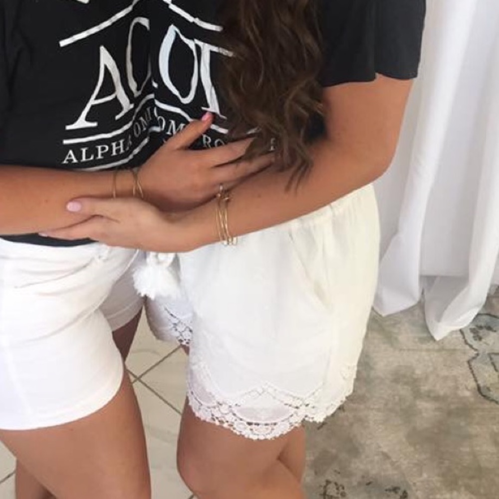 White Lace Shorts